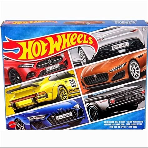 Hot Wheels European Themed Pack Multipack Mercedes Porsche Audi Aston Jaguar Bmw