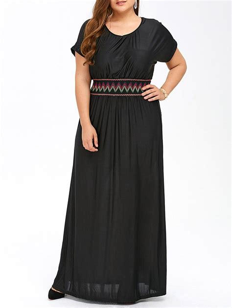 Empire Waist Bohemian Maxi Dress Black Xl In Plus Size Dresses