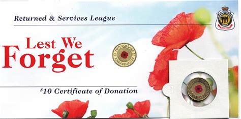 2012 2 Poppy Coin And Rsl Envelope Comm Coinage