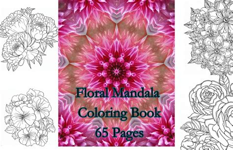 Mandala Flowers Coloring Page For Adults Instant Download Pdf Etsy