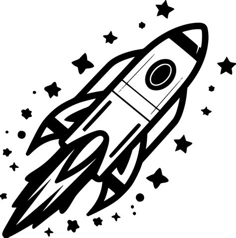 Rocket Black And White Vector Illustration 35840700 Vector Art At Vecteezy