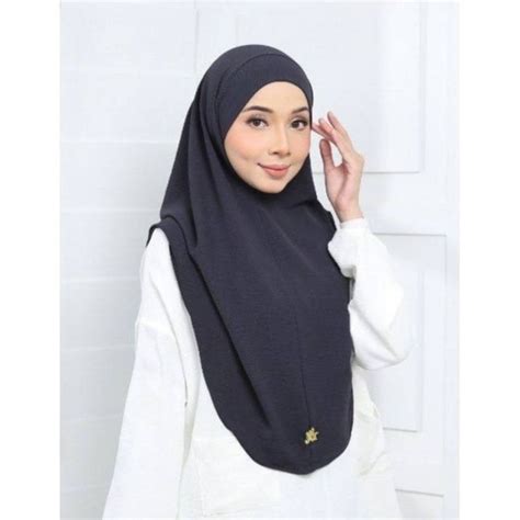 Instant Hijab Ready To Wear Choose Color Free Size Ironless Khimar Cey Crepe Material Crease