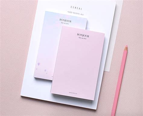 Bonjour Notepads Pink Notepad Colorful Memo Pad Japanese Etsy