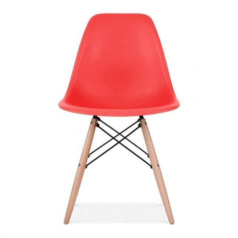 Kit 04 Cadeiras Decorativas Eiffel Charles Eames F03 Vermelho Pés