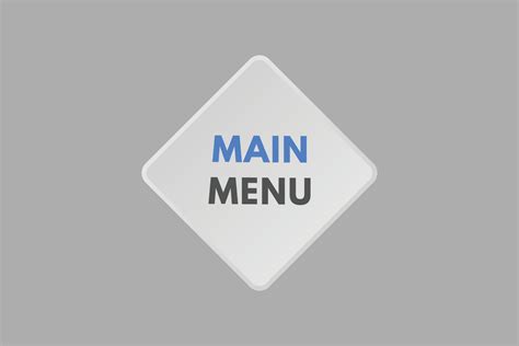 Main Menu text Button. Main Menu Sign Icon Label Sticker Web Buttons ...