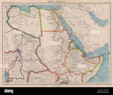 NORTH EAST AFRICA Libya Egypt Sudan Ethiopia Chad BARTHOLOMEW 1944