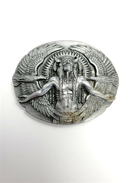 Siskiyou Indian W Flying Eagles Belt Buckle Gem