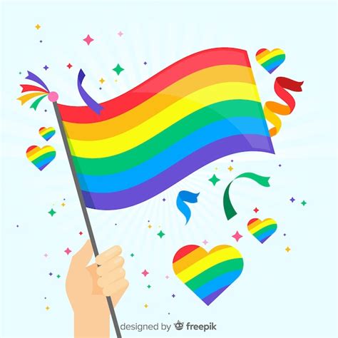 Bandera del día del orgullo lgbt Vector Gratis