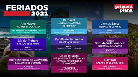 Feriados Ecuador 2021 Feriados Ecuador 2021 Calendario Vacaciones