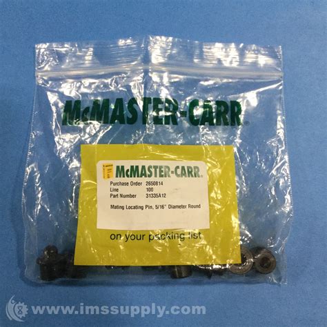 Mcmaster Carr 31335a12 Bag Of 8 Mating Locating Pin Ims Supply