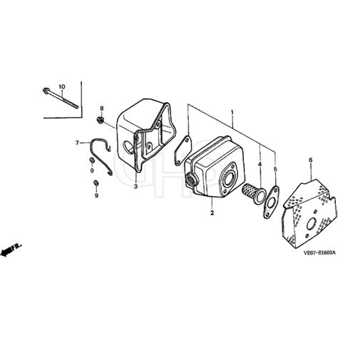 Honda HRB475K3 HME MZAZ 8300001 9999999 Muffler Diagram GHS