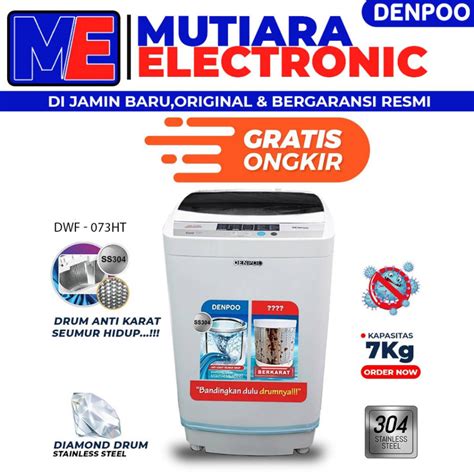 Jual MESIN CUCI 1 TABUNG DENPOO DWF 073 HT TOP LOADING 7 KG Shopee