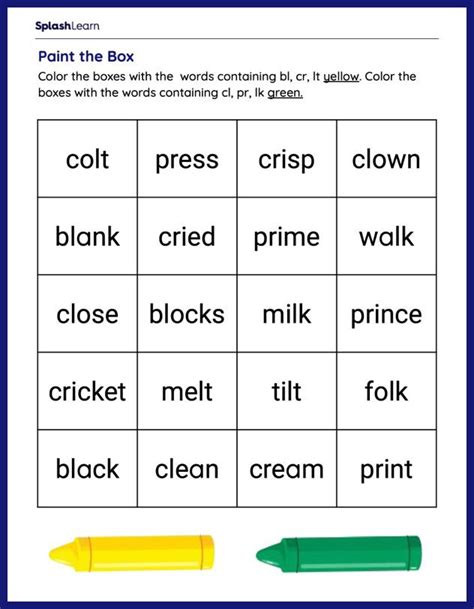 Beginning Consonant Blends Interactive Worksheet