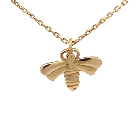 14k Solid Gold Bee Necklace Dainty Honey Bee Pendant Necklace T For Bee Lover Real Gold Bee