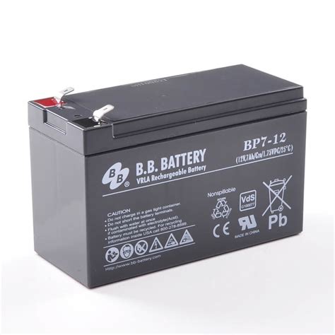 12V 7Ah Battery, Sealed Lead Acid battery (AGM), B.B. Battery BP7-12 ...