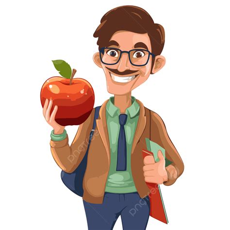 Teacher Holding Apple Clipart