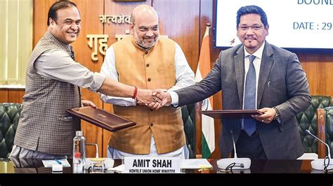 Big Win For Amit Shah S Policy Assam Meghalaya Border Pact Gets