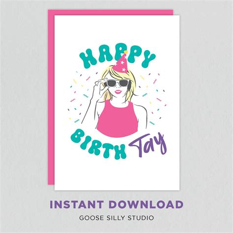 Printable Taylor Swift Birthday Card Etsy