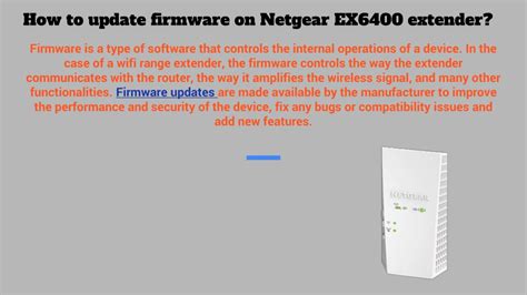 PPT How To Update Firmware On Netgear EX6400 Extender 1 PowerPoint