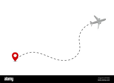 Airplane route dotted lines. plane track Vector illustration Stock ...