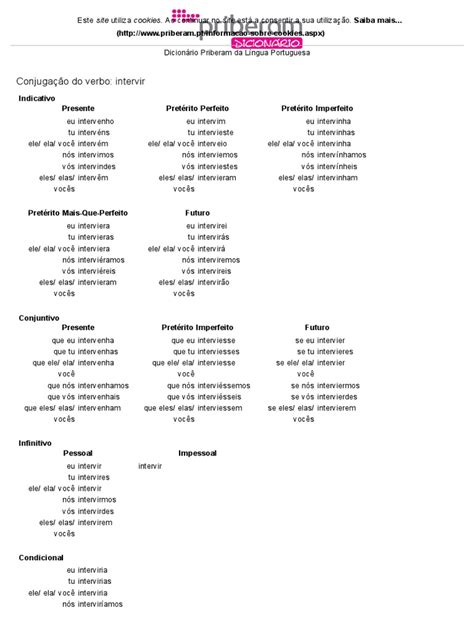 Conjugação Do Verbo Intervirpdf