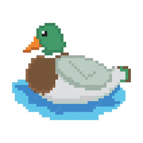 Premium Vector 8bit Pixels Art Duck Vector Duck Pixel Art Design