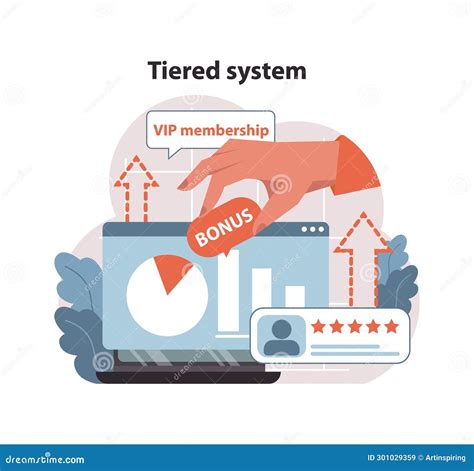 Tiered System Concept Flat Vector Illustration Stock Vector