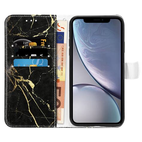 Amazing Black Marmer Iphone Xr Bookcase Phone Factory