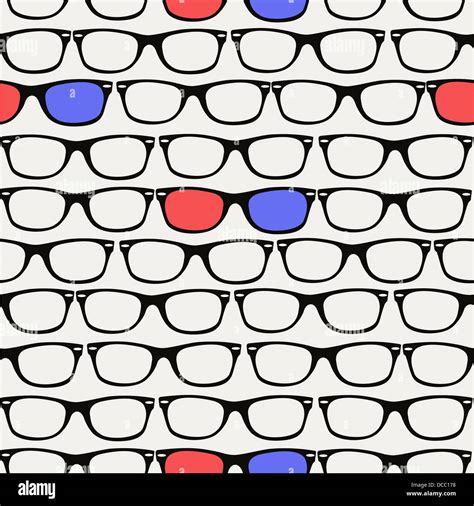 Vintage 3d Glasses Seamless Pattern Background Vector File Layered For