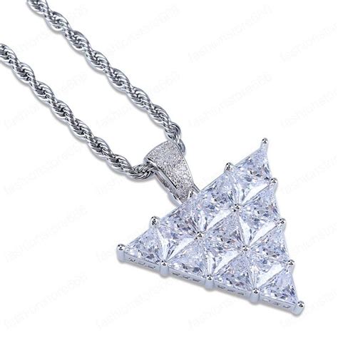 Fashion Inverted Triangle Pendant Necklace High Quality Copper Gold