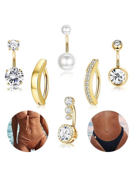 Piece Silver Plated Gold Plated Belly Button Rings Surgical Stainless