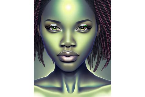 Black Woman In A Green Light Graphic By L M Dunn Creative Fabrica