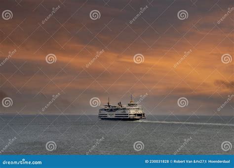 Ferry Dokter Wagemaker With Red Sky At Den Helder The Netherlands 23 9