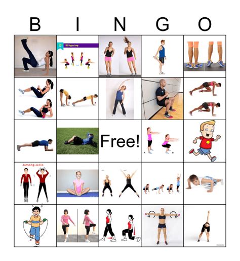 Exercise Bingo Card