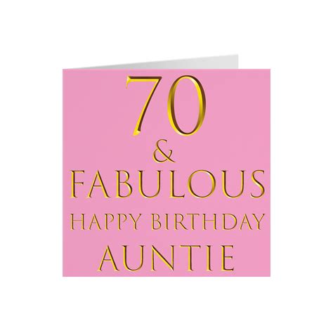 Auntie 70th Birthday Card 70 And Fabulous Etsy Uk