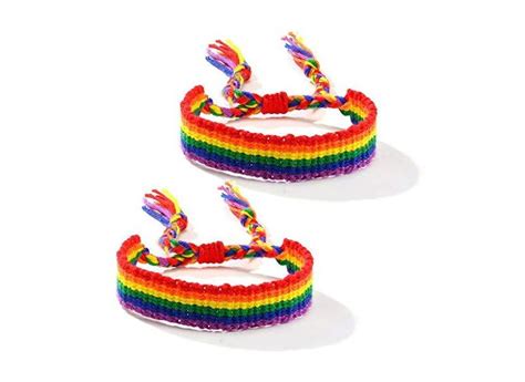 R Right Pulseira Popular De Pe As Orgulho De Amor Gay E L Sbica Pulseira De Macram