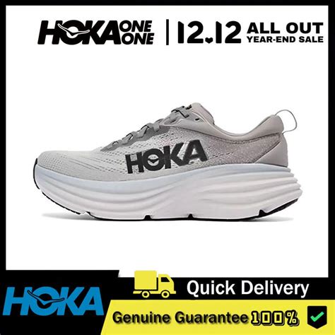 100 AuthenticHOKA ONE ONE BONDI 8 4E GREY Sneakers Unisex Running