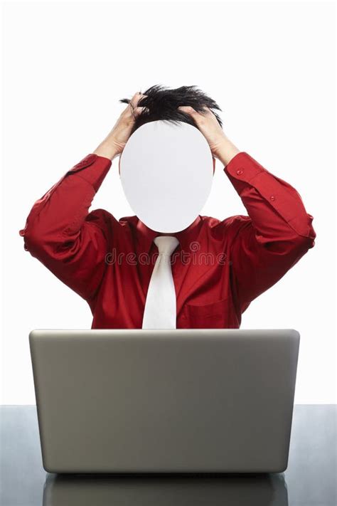 Faceless Businessman And Laptop Stock Photo Image Of Shoulder