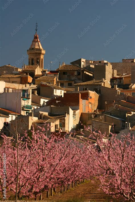 Vista Parcial Del Casco Antiguo De Cieza Murcia Con El Campanario De