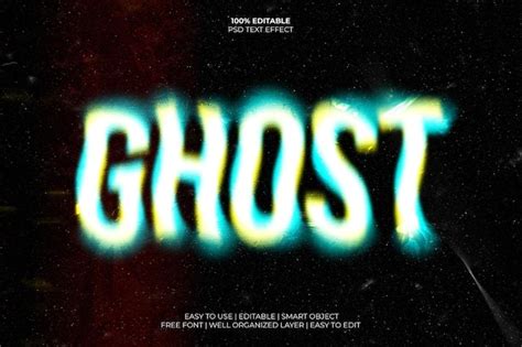 Premium Psd Creepy Horror Blurry Ghost Editable Text Effect