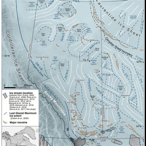 regional ice flow imprint   southwestern sector   laurentide