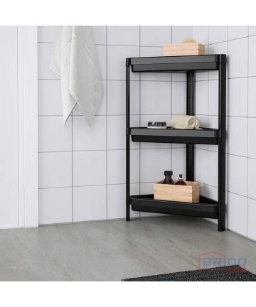 Etagère d angle salle de bain noire