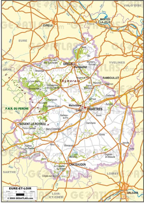 Carte de l Eure et Loir Eure et Loir carte département 28 ville