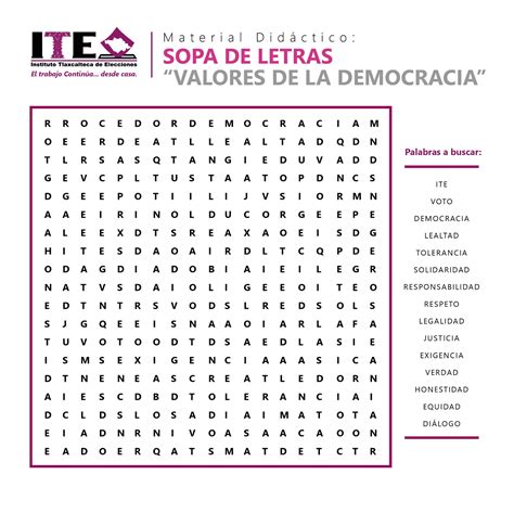 Sopa De Letras De Valores Resuelta Para Imprimir 44 OFF