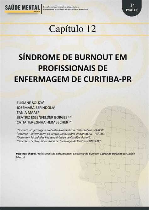 Pdf S Ndrome De Burnout Em Profissionais De Enfermagem De Curitiba Pr