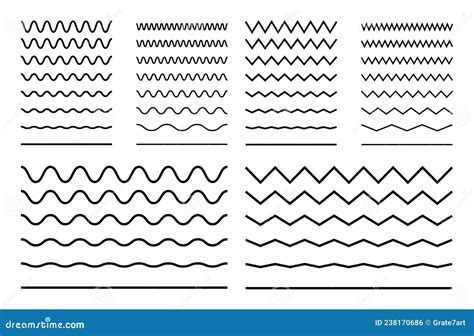 Vector Zigzag Lines And Waves Wavy Pattern Squiggle Zig Zag Frame