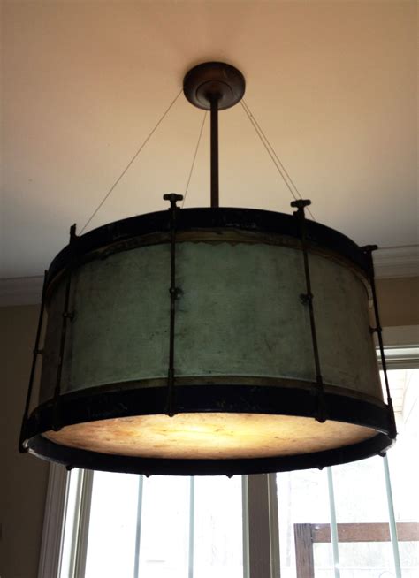 Light Fixture Made With A Vintage 26 Bass Drum Drum Light Fixture