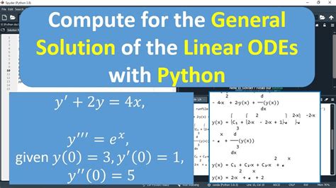 How To Solve First And Higher Order Ivp Linear Odes With Python Youtube