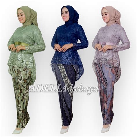 Jual COD Setelan Kebaya Blouse Valeeria Kebaya Modern Outfit