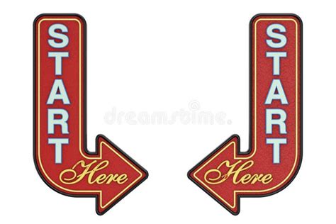 Start Here Arrow Stock Illustrations 2382 Start Here Arrow Stock